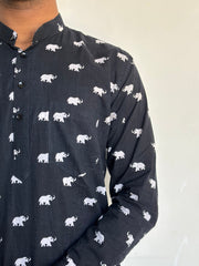 Elephant Hand Block Printed Short Kurta